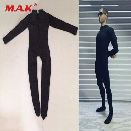 1/6 Scale Man Figure Clothes Accessories Black Slim Tight Stretch Leotard for 12 inches Male Action Figure Body