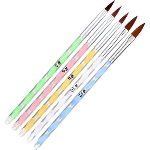 5Pcs/set Striped Liner Pen Drawing Painting Pen Acrylic Brush Handle Nail Art Tools Gel Polish Paint Line Brushes Set Acrylic