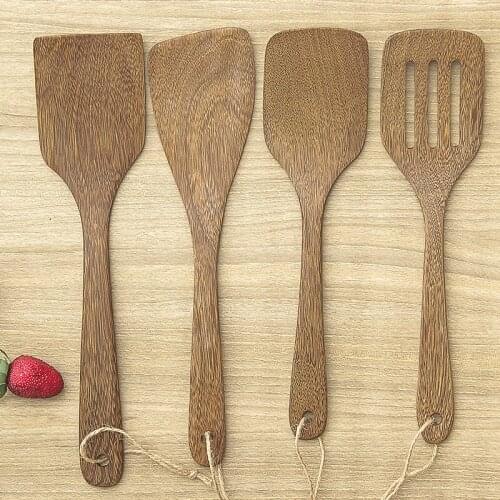 Chicken wings solid wood stir fried vegetables kitchenware set non stick pot special long handle spatula scalding proof