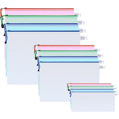 5PCS Waterproof Document Bags Zipper File Organizer Folders Stationery Storage Folder File Folder Portfolio Office Stationery