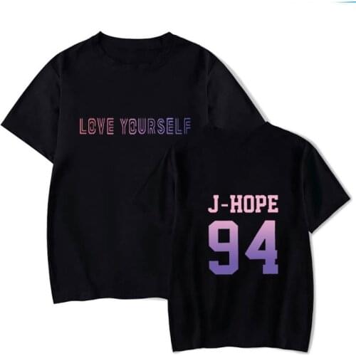 2020 new kpop love yourself t shirt 92jin 97jungkook 95V 93suga Letter print bangtan boys harajuku short sleeve pullover
