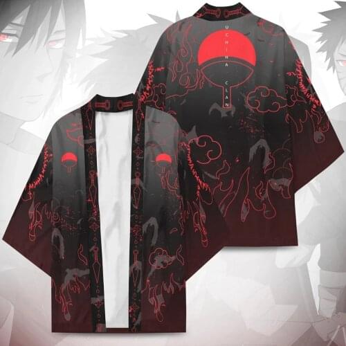 New Hokage Ninja Konoha Kakashi Sharingan Cosplay Costumes Sasuke Kimono Haori Teens Cloak Cardigan Bathrobe Pajamas Sleepwear