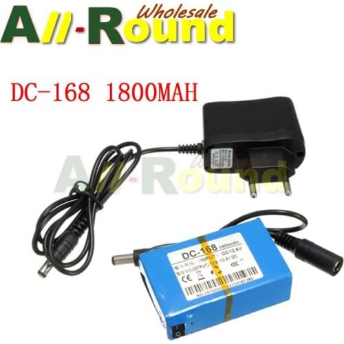 Wholesale Fedex /UPS Free shipping DC-168 DC 12V 1800mAh rechargeable Li-ion Battery for CCTV camera 50pcs/lot