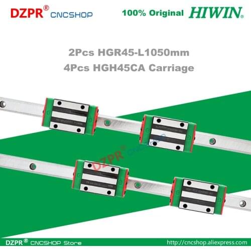 Original HIWIN HGR45 Linear Guide 1050mm 41.34in Rail HGH45CA Carriage Slide for CNC Router Engraving Woodwork Laser Machine