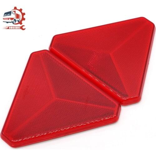 AOHEWEI 2x Red Rear Reflectors Triangle Reflective Gate Post Safety Screw Fix Car Tail for Trailer Motorcycle Caravan Truck Boat