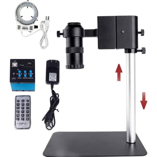 Advanced White LED Ring Lighting With 1600w Digital CameraTesting Instrument 130X Mobile Phone Repairing Monocular Microscope