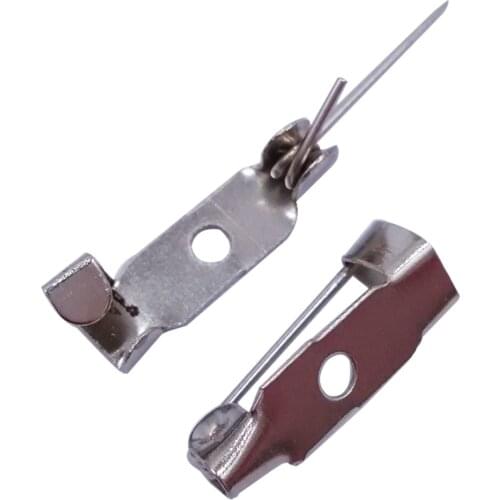 Rhodium Plated 1 Hole 15mm 1000pcs Brooch Base Back Bar Badge Safety Pins Brooch Pins Jewelry Findings Accessories BSP07