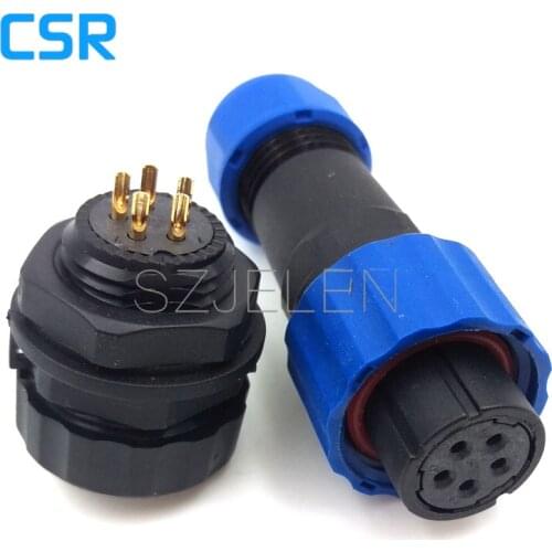 SD16 , 5 pin Outdoor waterproof connector plugs and sockets, Opening size 16mm, IP67, LED power cable connector, Male and female