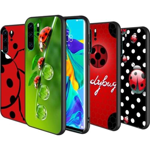 Silicone Cover Seven-Star Ladybug For Huawei P40 P30 P20 Pro P10 P9 P8 Lite E Plus 2019 2017 Phone Case