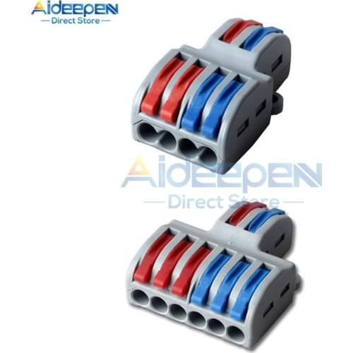 1Pcs Wire Connector 2 In 4/6 Out Wire Splitter Terminal SPL-42 SPL-62 Compact Wiring Cable Connector Push-in Conductor