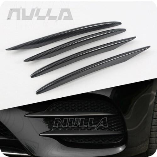 Carbon Look Front Fog Light Lamp Grille Slats Cover Trim For Mercedes Benz W213 E Class 2016-2018 Chrome Decoration Frame