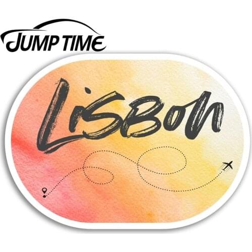 Jump Time for Lisbon Vinyl Stickers Portugal Travel Sticker Luggage Laptop Bumper Trunk Window Decal Car Accessories