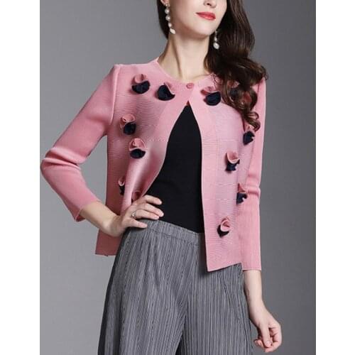 Women T-shirt New Printing Round Neck Flowers Long Sleeve Pleated Shirts With Buttons Fashion Tide Summer 2021 E212