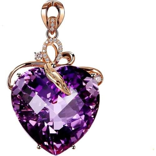 Women Luxury Heart Shape Rhinestone Pendant Necklace Jewelry Charm Gift Trendy Korean version Temperament Party Necklace Jewelry