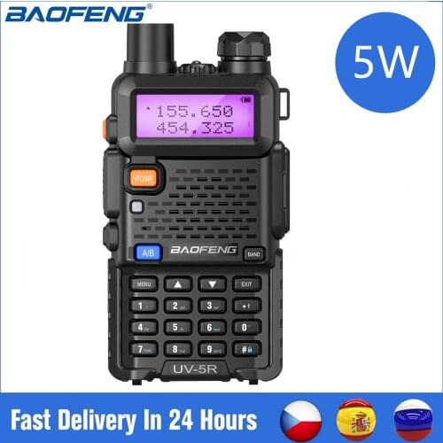 1/2pcs BaoFeng UV-5R Walkie Talkie 5W Dual Band VHF UHF Powerful Long Range 10KM CB Radio Station Portable Ham Two Way Radio