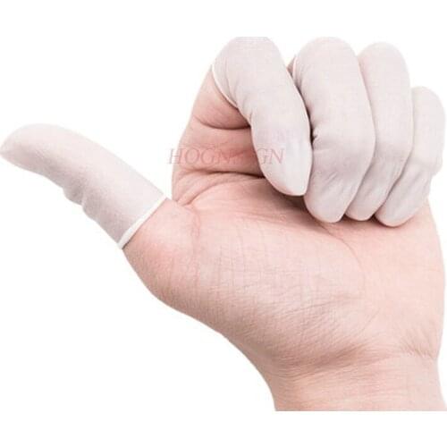 100pcs Disposable finger guard protective labor wear thick latex finger set rubber finger sleeve half half section mother finger