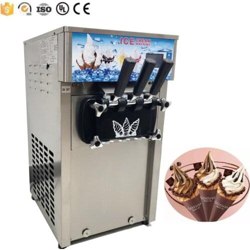110V/220V Three Flavor Commercial Soft Ice Cream Machine Frozen Yogurt Ice Cream Machine