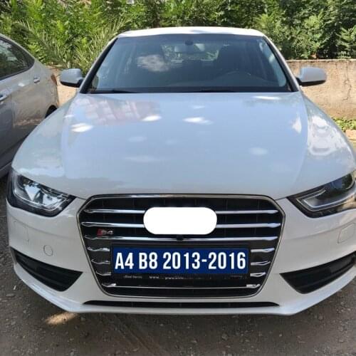 12pcs Stainless Steel Car Front Grill Grille Decorative Cover Trim Strips For Audi A4 B8 2013-2016 Car Styling Decals