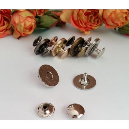 15Sets Double rivets Magnetic Rivet Stud Purse Metal Button Fastener Sewing Craft 18mm
