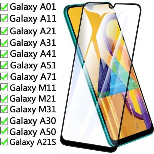 9D Protective Glass For Samsung Galaxy A71 A51 A41 A31 A21 A11 A01 Screen Protector M11 M21 M31 M51 A21S A30 A50 Safety Glass