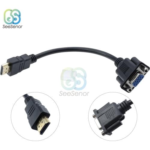 HDMI-compatible to VGA Adapter Cable RCA HD-15 Male to Female Digital Video Converter HDTV Set-top Box PC AS Signal Transmitter