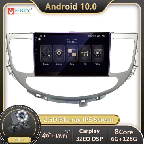 EKIY 6+128G 8 CORE Autoradio Android 10 For Hyundai Rohens Genesis 2008-2013 Car Radio Multimedia Blu-ray IPS Screen GPS no 2din