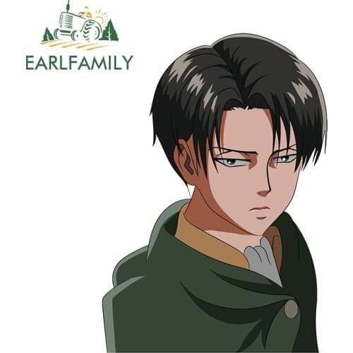 EARLFAMILY 13cm x 9cm Waterproof Car Sticker Attack on Titan Levi Anime Peek and Decal Windows Motorcycle Trunk Decoration