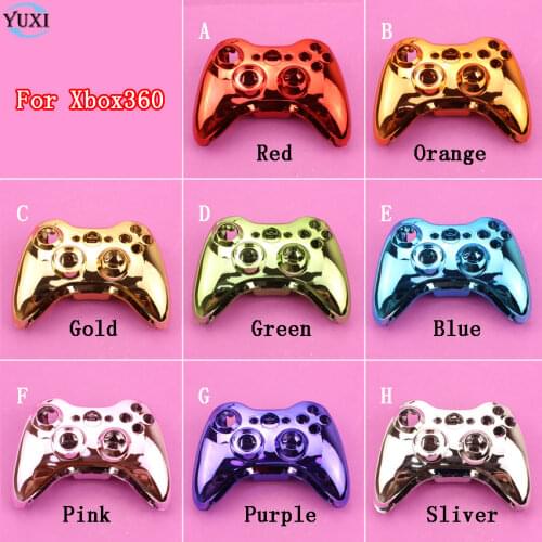 YuXi Chrome Wireless Game Controller Hard Case Gamepad Housing Shell Cover with Full set of accessories For Xbox360 XBox 360