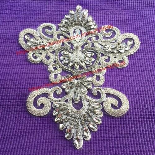 Big rhinestone applique for scarf ornaments high-quality crystal trims for dancing costume decoration fashion garments accessory