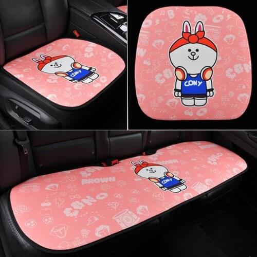 1set / 3pcs cartoon car seat cover universal size car seat cover breathable car interior pad accessories Car Cushion