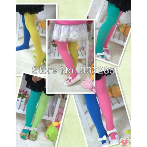 Children girls double candy color AB splicing velvet pantyhose colorful tights колготки танцы колготки для девочки meia infantil