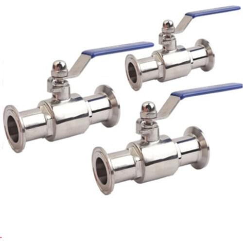 3/4" 1" 1-1/2" 2" 2-1/2" 3" 304 Stainless Steel Sanitary Ball Valve Tri Clamp 50.5/91mm Ferrule Type For Homebrew Diary Product
