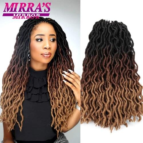 Gypsy Locs Crochet Goddess Faux Locs 18 Inch Ombre Curly Wavy Twist Braiding Hair Extensions Dreadlocks Hair Synthetic Braids