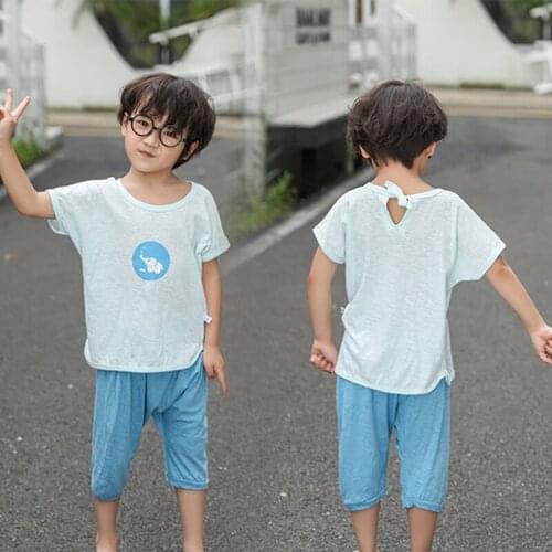 Summer Childrens Set Cotton Baby Short Sleeve 2 Piece Clothes Boys Clothing Tops+Pants For Girls Cartoon Outfits 1 2 3 4 5 6Y