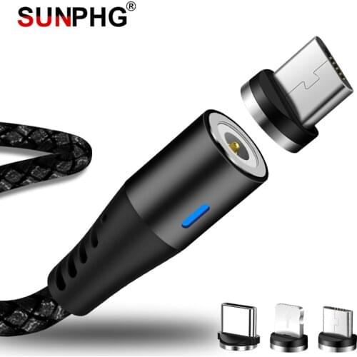 SUNPHG Magnetic Micro USB Type C Cable Magnet Charging Wire 1m Charger Cable for iPhone xs max Type-C Cables for Xiaomi Samsung