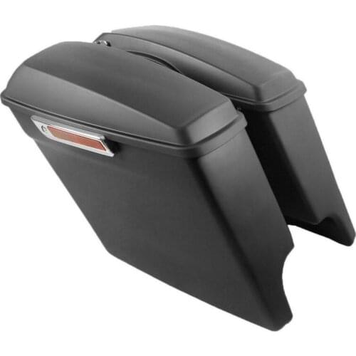 Motorcycle Matte Black 5" Stretched Extended Hard Saddlebags Saddle bags Fit For Harley Touring 2014-Up