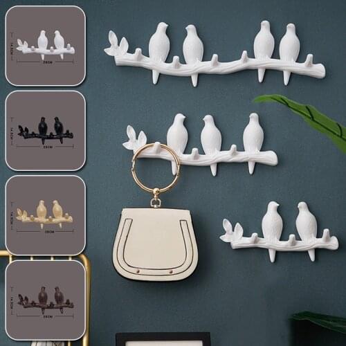 Wall Decorations Home Accessories Living Room Hanger ABS Bird Hanger Key Kitchen Coat Clothes Towel Hooks Hat Handbag Holder