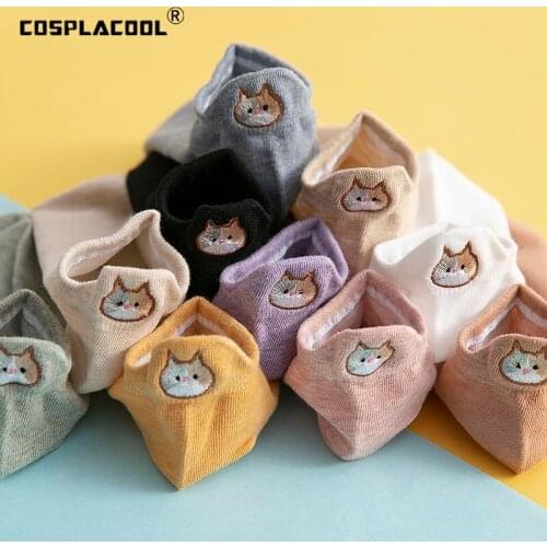 Japanese Harajuku Handmade Embroidery Animal Cute Funny Socks Women Kawaii Crew Socks Novelty Cotton Calcetines Mujer Sokken