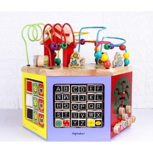 2018 new childrens wooden education childrens multi-function treasure chest around the baby animals childrens educational toy