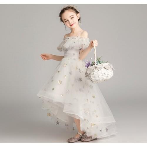 NEW Flower Girl Dresses First Communion Dresses for Girls Beaded Applique Kids Evening Gowns