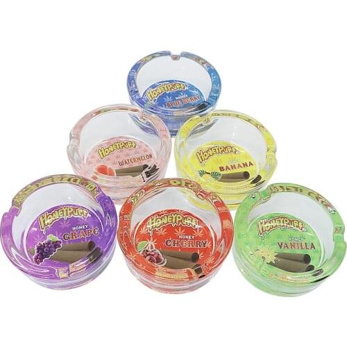HONEYPUFF Heavy Crystal Glass Ashtray Suit for Cigarettes Cigars Premium Glass Cigarette Ash Tray Suit Women Men Smoker Outdoor