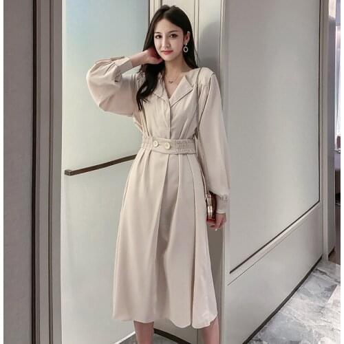 Fashion women elegant comfortable outdoor dress new arrival vintage casual party work style v-neck simple long a-line dress