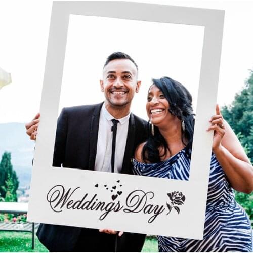 1PC Romantic Wedding Photo Frame For Picture Wooden Clip Paper Picture Holder Wedding Wall Decor Graduation Party Booth Props