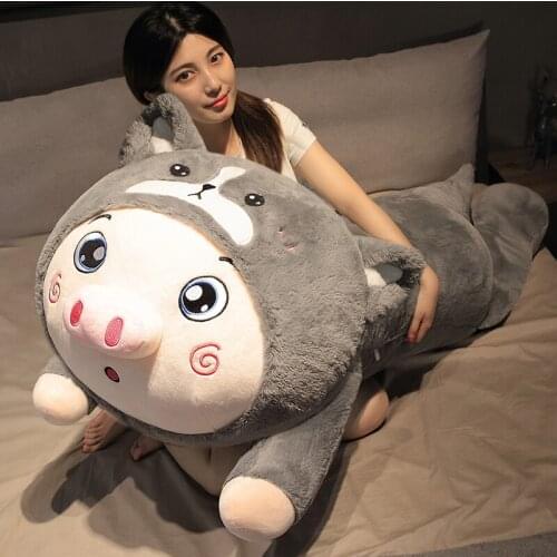 Funny Baby Appease Pig 120cm Cute Husky Plush Toy Stuffed Soft Lovely Animal Lucky Pillow for Children Kids Birthday Gift