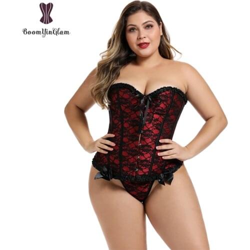 High Quality Slimming Waist Sexy Victorian Pleated Lace Up Boned Corset Plus Sze S-6XL Ruffled Top Bustiers & Corsets 805