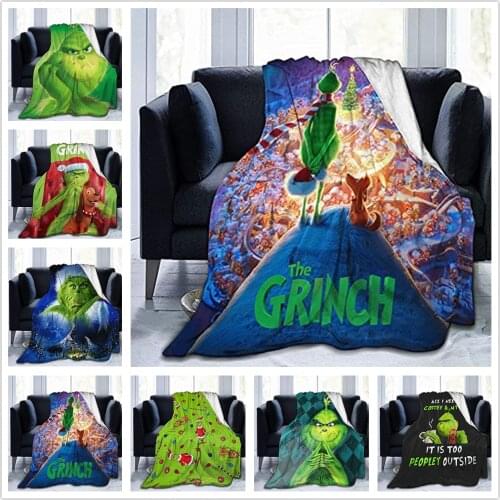 The Grinches 3D Blanket Flannel Bed Throw Soft Cozy Bedspread Sofa Gift All Season Living Room/Bedroom/Office Warm Blanket