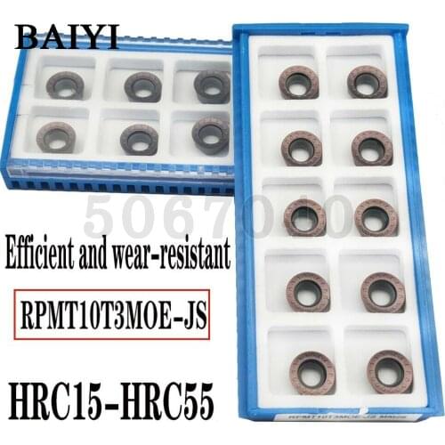 Milling Carbide insert RPMT10T3MOE-JS ZM25/KM51 internal turning lathe milling cutter CNC tools RPMT 10T3 for 5R-50-22 Face Mill