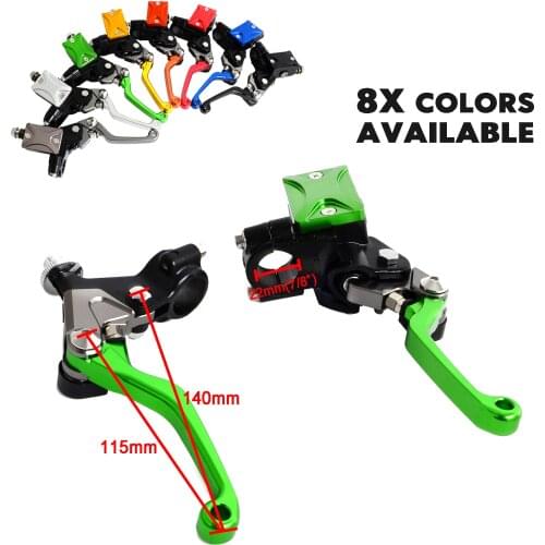 7/8" Universal Motorcycle Hydraulic Brake & Cable Clutch Lever Set Assembly For For Kawasaki KX 65 85 125 250 KLX125 250 450
