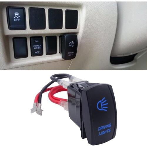 Universal Driving Lights Rocker Switch On-Off LED Light 5 Pin 20A 12V,Blue For UTV Polaris RZR Boat Yamaha Viking Canam Maverick