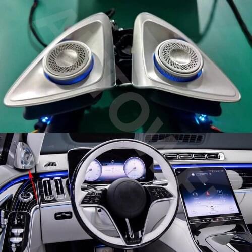 64 colors car 4D rotating tweeter LED light for W223 ambient lights for Mercedes benz car left right door side treble speakers